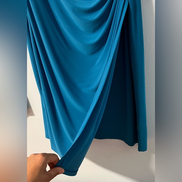 Ralph Lauren Cinched Blue V-Neck Dress - Picture 8 of 9